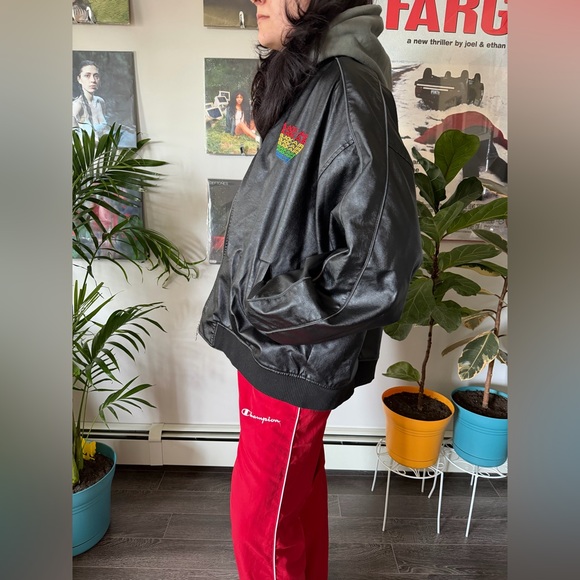 Black Air Faux Leather Jacket - Picture 3 of 4